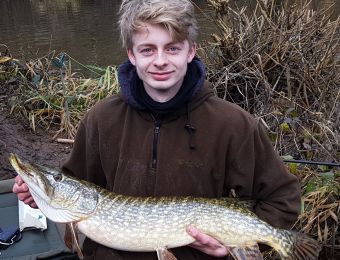 My son Jordan caught it at Holt Fleet on a cold December day 2016. Unlucky for some; just short of 13lb, fish caught on trout deadbait.  Richard Millinson.