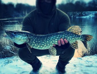 What's being caught here: Stuart Lammas, with a lovely snow pike!