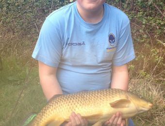 What's being caught here - Adam's 12lb 7oz carp on luncheon meat - April 2016.