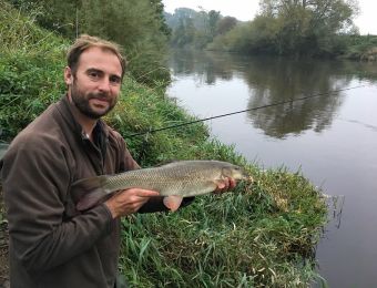 What's being caught here - 1 of 3 barbel caught at the Danery Monday 25th September 2017. The catch included one of 5lb (photo) and a 2lb and 8lb fish, also lost 2.   Jon Haycox.